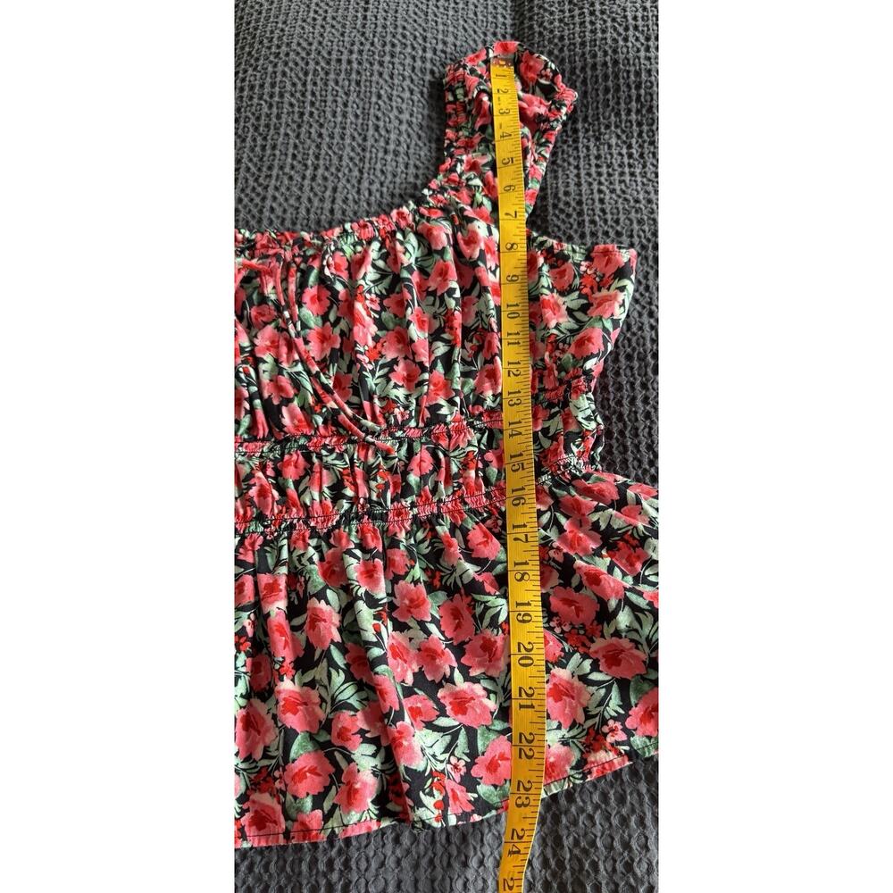 Old Navy XL Fitted Tie-Front Smocked Top Cottagecore Country Charm Farm Girl - Picture 5 of 9